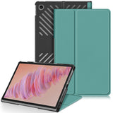 Protective Stand for Lenovo Tab Plus 11.5 inch TB351FU with Heat Dissipation in Leather Blackish Green