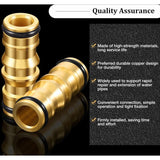Garden Hose Connectors Double Male Connectors Brass Hose Connectors for Garden Hose Faucet (4 Set) - Front View