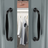 10 pcs Black Furniture Handles - Black Kitchen Furniture Handles Door Handles Drawer Bedroom Center Distance 128mm, Handles for Wardrobes