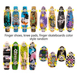 Finger Skateboard With Shoes Mini Scooter Finger Toy Set Gripboard Shoes And Pants Finger Skate Board Mini Skateboard 0.04 Black Series - 45-Degree Angle