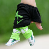 Finger Skateboard With Shoes Mini Scooter Finger Toy Set Gripboard Shoes And Pants Finger Skate Board Mini Skateboard 0.04 Black Series