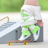 Finger Skateboard With Shoes Mini Scooter Finger Toy Set Gripboard Shoes And Pants Finger Skate Board Mini Skateboard 0.04 Black Series - Extra Image