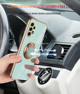 Case for Samsung Galaxy A32 5G (Green), Samsung A32 5G Case Shockproof, Plating 360 Degree Protection Magnetic Case Car Holder Case_yux - Front View