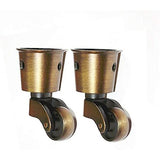 Set of 2 Brass Casters, High Load Capacity, Universal Furniture Casters (FMY)_YF
