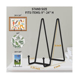 {CA} 8 inch black metal plate stand plate holder for picture, decorative plate, book - Front View