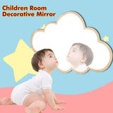 Child-safe mirror made of real acrylic, wall mirror for children's rooms (clouds) - Front View