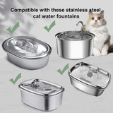 Cat Water Fountain Filter Set of 16 Compatible with Stainless Steel Pet Fountain Includes 8 Replacement Filters and 8 Sponges - Front View