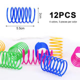 Cat Spiral Spring, Creative Toy to Pass the Time and Keep Shape Interactive Durable Heavy Duty Plastic Colorful Toy for Rocking - Front View