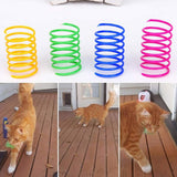 Cat Spiral Spring, Creative Toy to Pass the Time and Keep Shape Interactive Durable Heavy Duty Plastic Colorful Toy for Rocking - Top-Down View