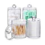 Sophisticated Crystal Glass Apothecary Jars for Bathroom Accessories, Clear Glass Container with Removable Lids for Vanity Organizers, Decora