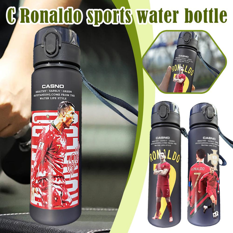 Ronaldo Sport Water Bottle with Blender Ball - BPA-Free Protein Shaker Cup B 560ml