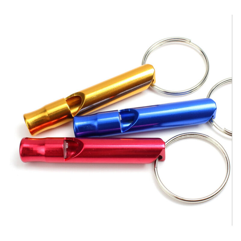 5-pack Aluminum First Aid Whistle with Keychain for Sports Referees, Hiking, Camping, Climbing