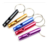5-pack Aluminum First Aid Whistle with Keychain for Sports Referees, Hiking, Camping, Climbing