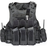 Tactical Vest, Adjustable Plate Carrier for Army, Police, Black