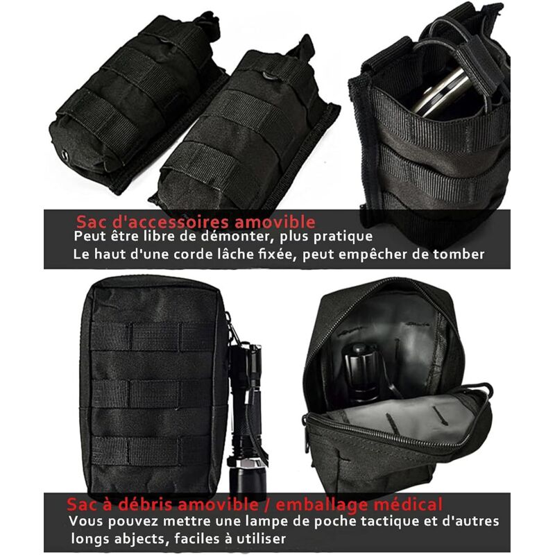 Tactical Vest, Adjustable Plate Carrier for Army, Police, Black