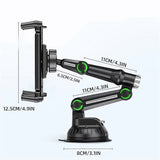 Car Tablet Holder Long Arm Suction Cup Mount for Pro Air 4-13 inch for Tablet SUV Truck Windshield Window Black - Top-Down View