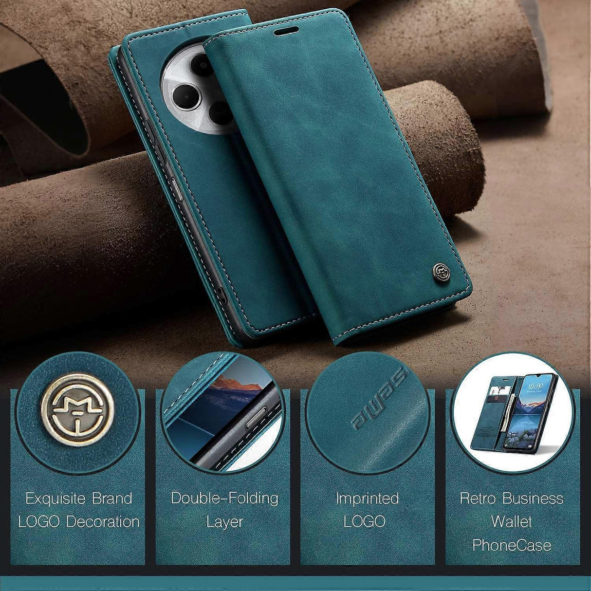 Xiaomi Redmi 14C 4G Leather Case with Card Holder Stand - Multicolor (Compatible with CASEME 013 Series) Multicolor Style E