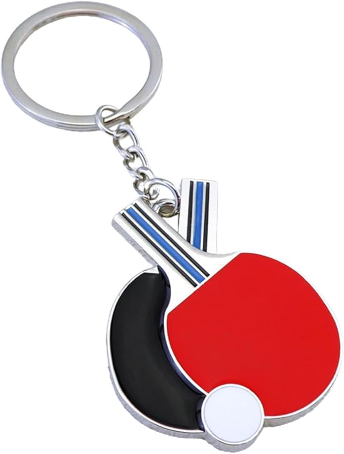 Table Tennis Racket Keychain - Sports Keychain Table Tennis Racket Bag Ornament | Table Tennis Key Holder Keychain
