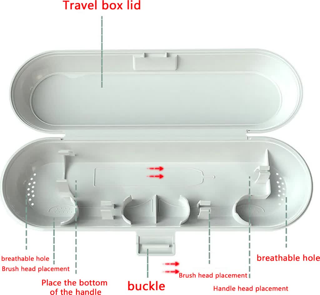 2-pack travel toothbrush case, electric toothbrush case, for Braun Oral-B electric toothbrush