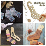 pcs Wooden Sock Blockers for Knitting, Adjustable Sock Blockers for Knitting Blockers Knitting Crochet S - Side View