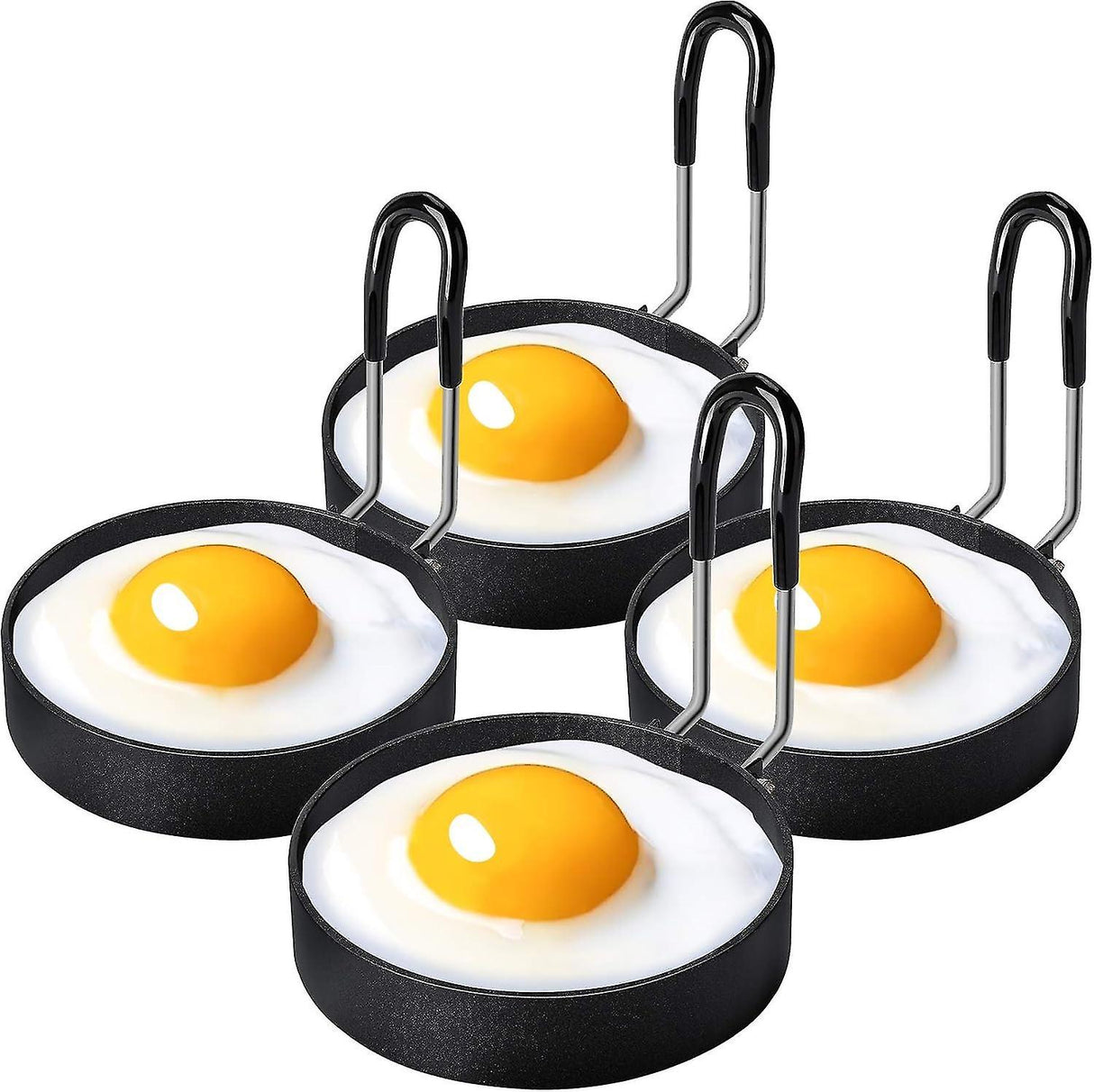 Stainless Steel Egg Ring Pancake Mold for Fried Eggs and Omelets - 4 Pieces