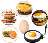 Stainless Steel Egg Ring Pancake Mold for Fried Eggs and Omelets - 4 Pieces - Side View