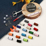 Mini Sewing Kit with 52 Sewing Accessories, 18 Thread Spools with Black Sewing Box for Beginners Kids Travelers Sewing Machine Adults Girls (Small)