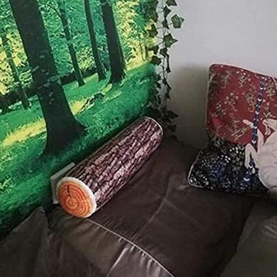 Creative natural wood design log soft chair cushions pillows round wood grain stump shaped decorative pillows pillowcase home decor