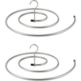 QU/2 pcs Clothes Drying Rack Stainless Steel Laundry Holder Spiral Hanger for Blankets, Sheets, Curtains (Silver)