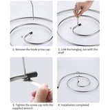 QU/2 pcs Clothes Drying Rack Stainless Steel Laundry Holder Spiral Hanger for Blankets, Sheets, Curtains (Silver)