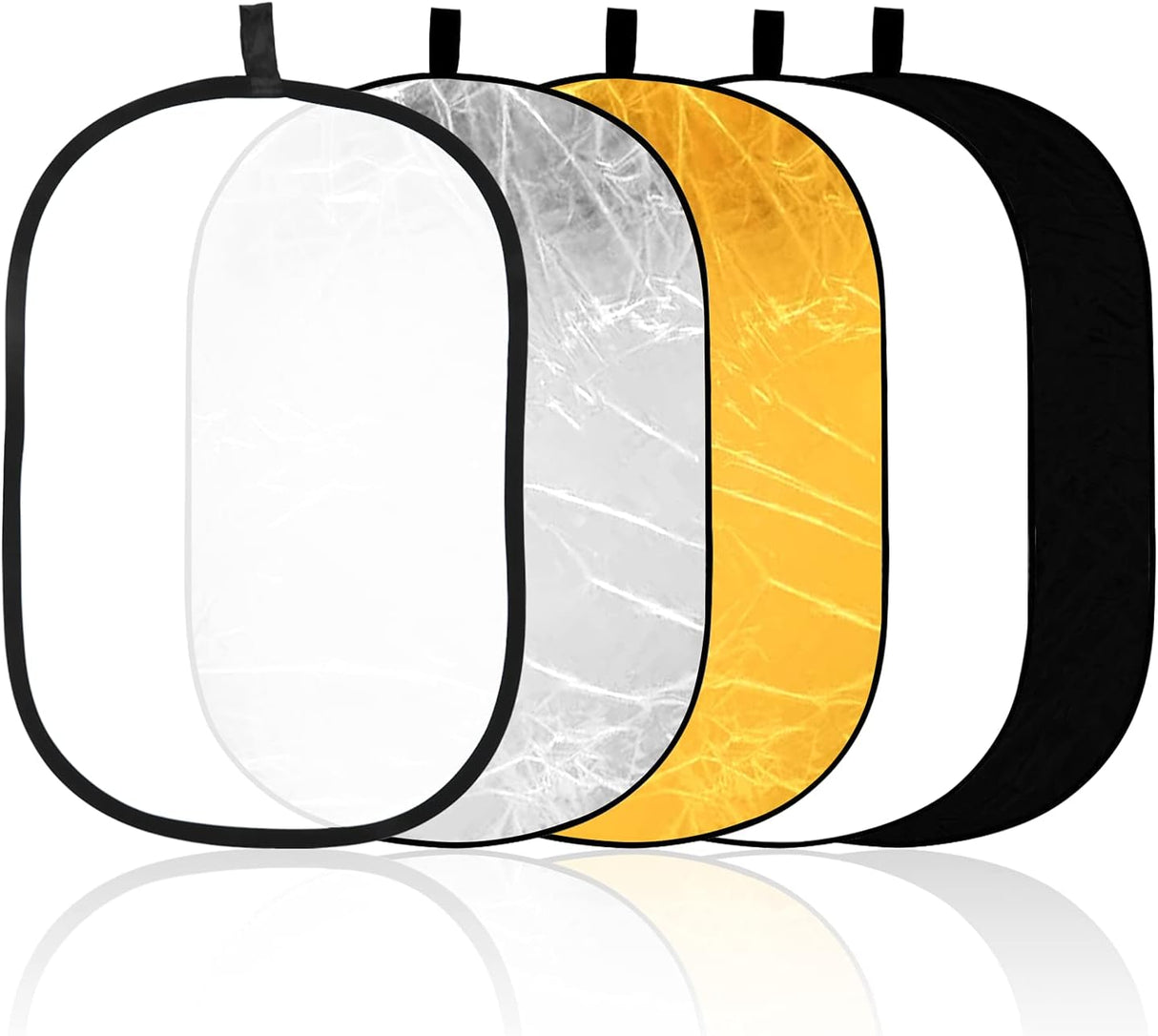 60 x 90 cm Light Reflectors 5-in-1 Photo Foldable Photo Reflector Large Oval Portable Foldable Light Reflector, with Carrying Bag