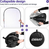 60 x 90 cm Light Reflectors 5-in-1 Photo Foldable Photo Reflector Large Oval Portable Foldable Light Reflector, with Carrying Bag - Top-Down View