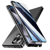 Compatible with Samsung Galaxy S25 Ultra Case Anti-Spy Double-Sided Tempered Glass Magnetic Phone Case - WELLNGS Black_yux Black