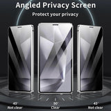 Compatible with Samsung Galaxy S25 Ultra Case Anti-Spy Double-Sided Tempered Glass Magnetic Phone Case - WELLNGS Black_yux Black - Side View