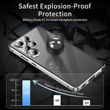 Compatible with Samsung Galaxy S25 Ultra Case Anti-Spy Double-Sided Tempered Glass Magnetic Phone Case - WELLNGS Black_yux Black - Top-Down View