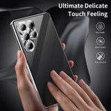 Compatible with Samsung Galaxy S25 Ultra Case Anti-Spy Double-Sided Tempered Glass Magnetic Phone Case - WELLNGS Black_yux Black - 45-Degree Angle