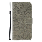 Case for iPhone 16e Lace Flowers PU Leather Flip Wallet Case