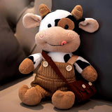 Cow plush toy cow cuddly toy 30 cm large milk pillow soft cow plush toy cow hug pillow, brown—yux