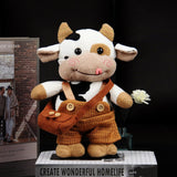 Cow plush toy cow cuddly toy 30 cm large milk pillow soft cow plush toy cow hug pillow, brown—yux