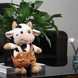 Cow plush toy cow cuddly toy 30 cm large milk pillow soft cow plush toy cow hug pillow, brown—yux