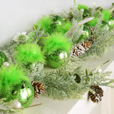 Christmas decorations for indoor use: 12 pcs cute Grinch Christmas tree baubles with fluffy green hair, glittering Grinch Christmas baubles for the Christmas tree-tfrf