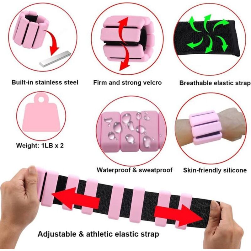 PCS Ankle Weights Adjustable Wrist Weights for Training Walking Jogging Yoga Aerobics Pilates Weight Bracelet 900G