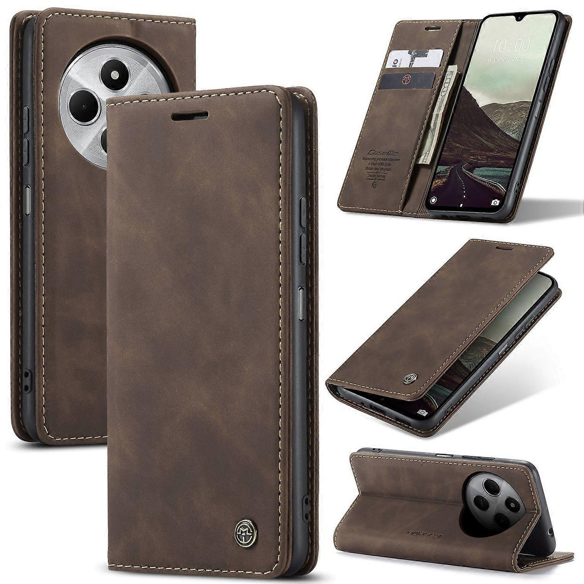For Xiaomi Redmi 14C 4G Case CASEME 013 Series Card Holder Stand Leather Phone Case Multicolor Multicolor Multicolor Style A