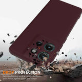 Case for Motorola Edge 50 5G MagSafe Compatible Liquid Silicone Case with Lanyard - Black Multicolor Burgundy