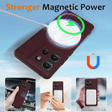 Case for Motorola Edge 50 5G MagSafe Compatible Liquid Silicone Case with Lanyard - Black Multicolor Burgundy - Top-Down View