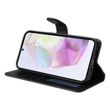 SKALO Samsung A56 5G PU Leather Wallet Case - Multiple Colors Black_max Black