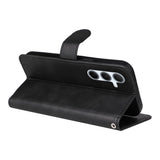 SKALO Samsung A56 5G PU Leather Wallet Case - Multiple Colors Black_max Black - 45-Degree Angle