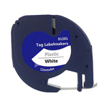 5-pack Label Tape Roll for Letratag Refill Plastic 91331, Compatible Label Tape Black on White 913 -ge - Side View