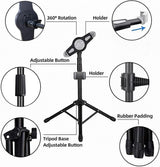 Compatible with iPad Stand, Height Adjustable iPad Holder Stand & Floor iPad Stand with 360° Rotating iPad Stand Mount