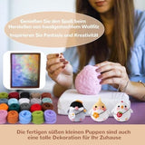 Needle Felting Set in 24 Colors - Felting Tools and Storage Bag, Large Set with Felting Wool, Needles and Felting Mat for DIY - Side View